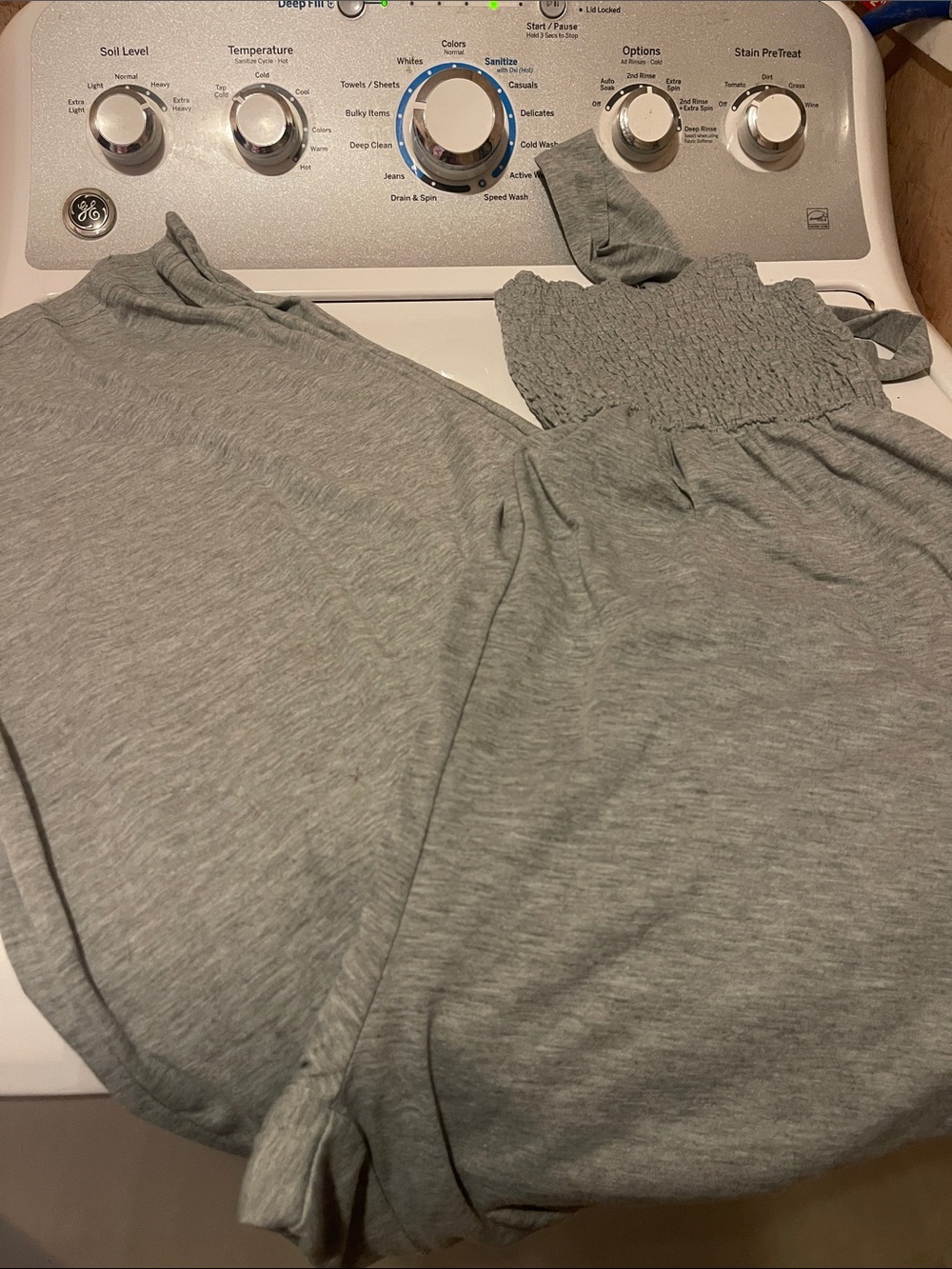 Women’s Smocked Tank Sleep Romper - Grey